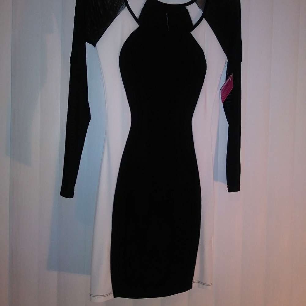 Sexy fitted black and wite dress